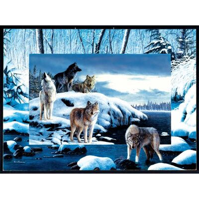 SunsOut Puzzle Kevin Daniel - Ice Wolves - 1000 pièces - Publicité SunsOut Puzzle Kevin Daniel - Ice Wolves - 1000 pièces - Publicité