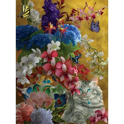 SunsOut Puzzle Nene Thomas - Gilded Cats and Flowers - 1000 pièces - Publicité SunsOut Puzzle Nene Thomas - Gilded Cats and Flowers - 1000 pièces - Publicité