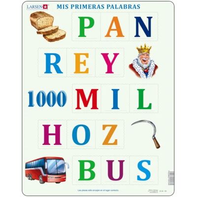 Larsen Puzzle Puzzle Cadre - Mis Primeras Palabras (en Espagnol) - 10 à 25 pièces - Publicité Larsen Puzzle Puzzle Cadre - Mis Primeras Palabras (en Espagnol) - 10 à 25 pièces - Publicité