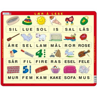 Larsen Puzzle Puzzle Cadre - Apprendre à Lire (en Norvégien) - 10 à 25 pièces - Publicité Larsen Puzzle Puzzle Cadre - Apprendre à Lire (en Norvégien) - 10 à 25 pièces - Publicité