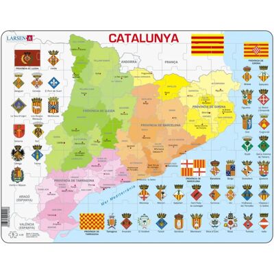 Larsen Puzzle Puzzle Cadre - Carte de la Catalogne (en Catalan) - 51 à 99 pièces - Publicité Larsen Puzzle Puzzle Cadre - Carte de la Catalogne (en Catalan) - 51 à 99 pièces - Publicité