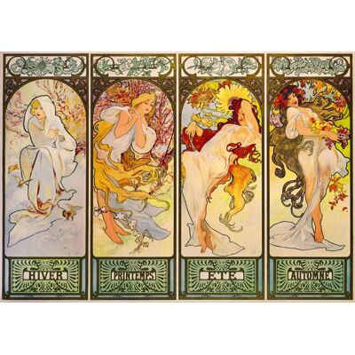 Bluebird Art Mucha - Quatre Saisons, 1900 Puzzle - Puzzle - Publicité Bluebird Art Mucha - Quatre Saisons, 1900 Puzzle - Puzzle - Publicité