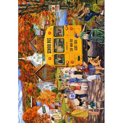 Bluebird Puzzle Puzzle The School Bus - 2000 pièces - Publicité Bluebird Puzzle Puzzle The School Bus - 2000 pièces - Publicité