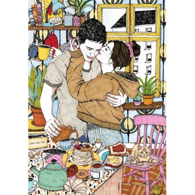 Magnolia Puzzle Petit-Déjeuner et Amour - 1000 pièces - Publicité Magnolia Puzzle Petit-Déjeuner et Amour - 1000 pièces - Publicité