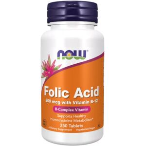 Now Foods Acide folique 800mcg - 250 tabs