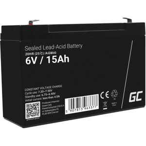 Green Cell Batterie Ups Agm40 15ah 6v Black One Size unisex - Publicité Green Cell Batterie Ups Agm40 15ah 6v Black One Size unisex - Publicité