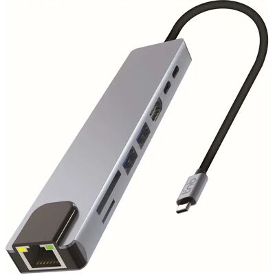 Tnb Hub Iclick 8-in-1 Silver One Size - Publicité Tnb Hub Iclick 8-in-1 Silver One Size - Publicité