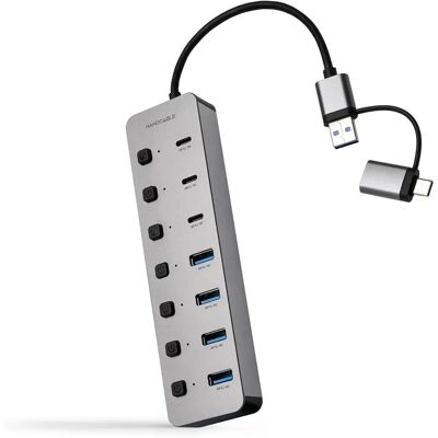 Nanocable Hub 4xusb-a + 3xusb-c Grey One Size unisex - Publicité Nanocable Hub 4xusb-a + 3xusb-c Grey One Size unisex - Publicité
