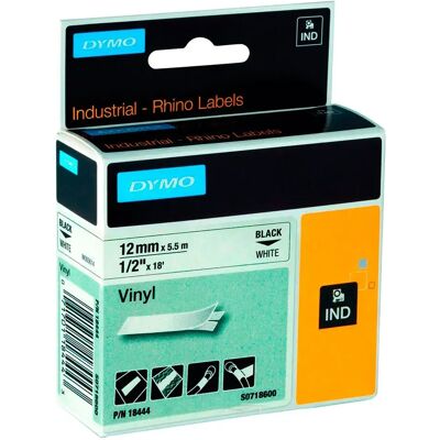 Dymo Ruban Adhésif Étiquette De Rhinocéros Ind. Vinyle 12 X5.5 M Black / White One Size unisex - Publicité Dymo Ruban Adhésif Étiquette De Rhinocéros Ind. Vinyle 12 X5.5 M Black / White One Size unisex - Publicité