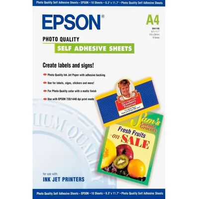 Epson Papier Photo Quality Self Adhesive Sheets White One Size unisex - Publicité Epson Papier Photo Quality Self Adhesive Sheets White One Size unisex - Publicité