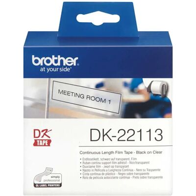 Brother Ruban Adhésif Dk-22113 Black On Clear One Size unisex - Publicité Brother Ruban Adhésif Dk-22113 Black On Clear One Size unisex - Publicité