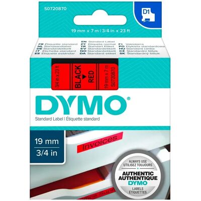 Dymo Ruban Adhésif D1 19 X7 M Black / Red One Size unisex - Publicité Dymo Ruban Adhésif D1 19 X7 M Black / Red One Size unisex - Publicité