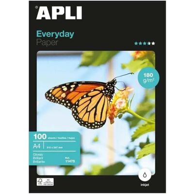 Apli 11475 Feuilles De Papier Photo A4 White One Size unisex - Publicité Apli 11475 Feuilles De Papier Photo A4 White One Size unisex - Publicité