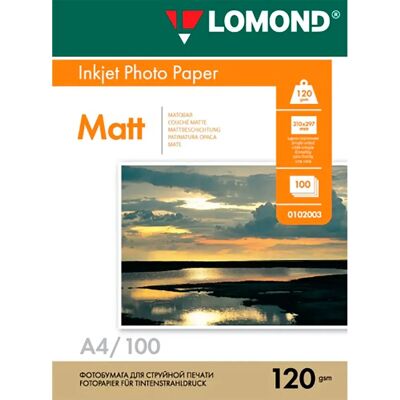 Lomond Papier Photo Mat A4 120 G/m² 100 Feuilles White One Size unisex - Publicité Lomond Papier Photo Mat A4 120 G/m² 100 Feuilles White One Size unisex - Publicité