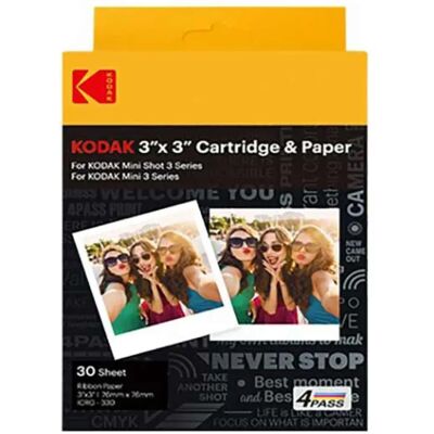 Kodak Papier Photo 4pass 3x3 Yellow / White / Black One Size unisex - Publicité Kodak Papier Photo 4pass 3x3 Yellow / White / Black One Size unisex - Publicité