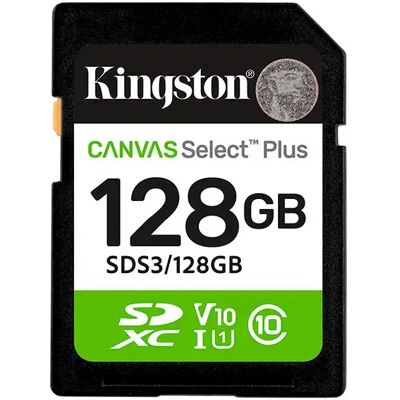 Kingston Carte Mémoire 128gb Sdxc Canvas Select Plus Gen3 150 Mb/s C10 Uhs-i U1 V10 Black One Size unisex - Publicité Kingston Carte Mémoire 128gb Sdxc Canvas Select Plus Gen3 150 Mb/s C10 Uhs-i U1 V10 Black One Size unisex - Publicité