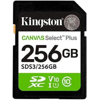 Kingston Carte Mémoire 256gb Sdxc Canvas Select Plus Gen3 150 Mb/s C10 Uhs-i U1 V10 Black One Size unisex - Publicité Kingston Carte Mémoire 256gb Sdxc Canvas Select Plus Gen3 150 Mb/s C10 Uhs-i U1 V10 Black One Size unisex - Publicité