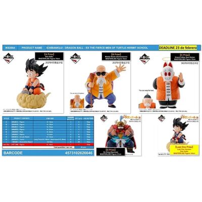 Banpresto Loterie De Figurines Ichiban Kuji Dragon Ball Ex The Fierce Men Of Turtle Hermit School Japanese Assorti Multicolor One Size unisex - Publicité Banpresto Loterie De Figurines Ichiban Kuji Dragon Ball Ex The Fierce Men Of Turtle Hermit School Japanese Assorti Multicolor One Size unisex - Publicité