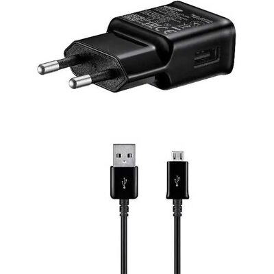 Chargeur de voyage Samsung EP-TA200EBE + ECB-DU4EBE - 15W, Câble MicroUSB - Publicité Chargeur de voyage Samsung EP-TA200EBE + ECB-DU4EBE - 15W, Câble MicroUSB - Publicité