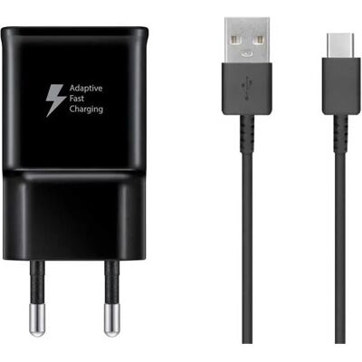 Chargeur de voyage Samsung 15W + Câble USB-C - Publicité Chargeur de voyage Samsung 15W + Câble USB-C - Publicité