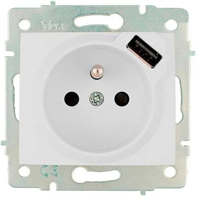 Solera Base Bipolaire T/t Usb Avec Obturateur 16a 250v White / Silver One Size unisex - Publicité Solera Base Bipolaire T/t Usb Avec Obturateur 16a 250v White / Silver One Size unisex - Publicité