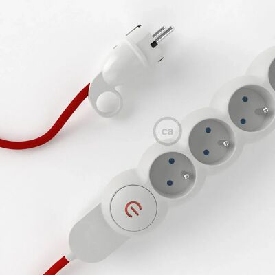 Creative Cables Multiprise Câble En Rayonne M1f4b03rm09 Rm09 3 M Red / White 3 m unisex - Publicité Creative Cables Multiprise Câble En Rayonne M1f4b03rm09 Rm09 3 M Red / White 3 m unisex - Publicité