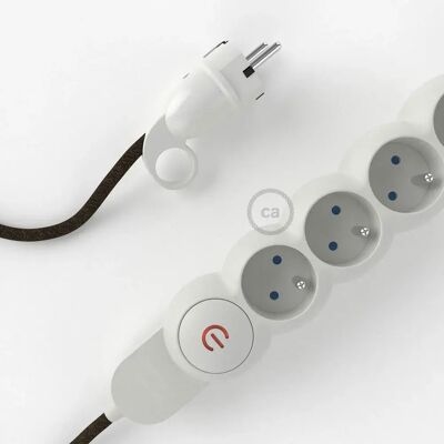 Multiprise Creative Cables Câble en lin 3m - Transparent Prise UE - Publicité Multiprise Creative Cables Câble en lin 3m - Transparent Prise UE - Publicité