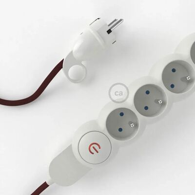Creative Cables Multiprise Câble En Rayonne Rm19 M1f4b05rm19 5 M Bordeaux / White 5 m unisex - Publicité Creative Cables Multiprise Câble En Rayonne Rm19 M1f4b05rm19 5 M Bordeaux / White 5 m unisex - Publicité