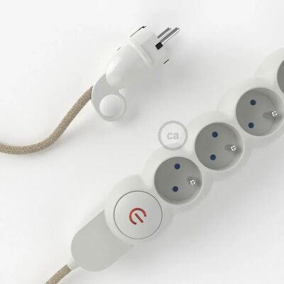 Creative Cables Multiprise M1f4b05rn01 Câble En Lin Rn01 5 M Beige / White 5 m unisex - Publicité Creative Cables Multiprise M1f4b05rn01 Câble En Lin Rn01 5 M Beige / White 5 m unisex - Publicité