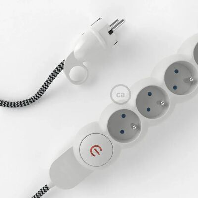 Creative Cables Multiprise Câble En Rayonne M1f4b05rz04 Rz04 5 M Black / White 5 m unisex - Publicité Creative Cables Multiprise Câble En Rayonne M1f4b05rz04 Rz04 5 M Black / White 5 m unisex - Publicité