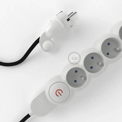Creative Cables Multiprise Câble En Rayonne M1f4b10rm04 Rm04 10 M Black / White 10 m unisex - Publicité Creative Cables Multiprise Câble En Rayonne M1f4b10rm04 Rm04 10 M Black / White 10 m unisex - Publicité