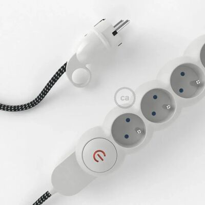 Creative Cables Multiprise Câble En Rayonne M1f4b10rt41 Rt41 10 M White / Black 10 m unisex - Publicité Creative Cables Multiprise Câble En Rayonne M1f4b10rt41 Rt41 10 M White / Black 10 m unisex - Publicité