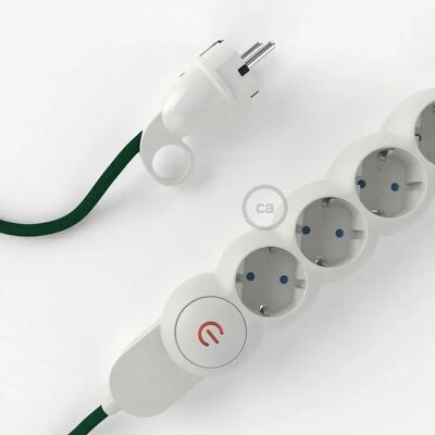 Creative Cables Multiprise Câble En Rayonne Rm21 M1t4b01rm21 1 M Dark Green / White 1 m unisex - Publicité Creative Cables Multiprise Câble En Rayonne Rm21 M1t4b01rm21 1 M Dark Green / White 1 m unisex - Publicité