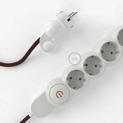 Creative Cables Multiprise Câble En Rayonne Rm19 M1t4b02rm19 2 M Bordeaux / White 2 m unisex - Publicité Creative Cables Multiprise Câble En Rayonne Rm19 M1t4b02rm19 2 M Bordeaux / White 2 m unisex - Publicité