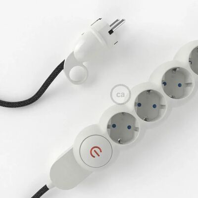 Creative Cables Multiprise M1t4b02rn03 Câble En Lin Rn03 2 M Anthracite / White 2 m unisex - Publicité Creative Cables Multiprise M1t4b02rn03 Câble En Lin Rn03 2 M Anthracite / White 2 m unisex - Publicité