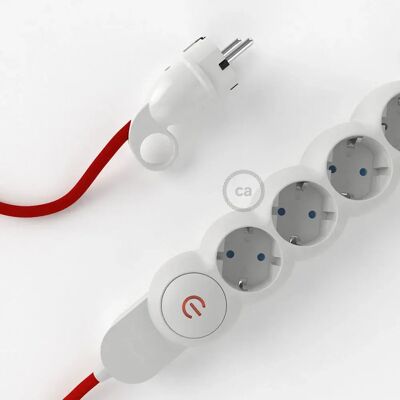 Creative Cables Multiprise Câble En Rayonne M1t4b03rm09 Rm09 3 M Red / White 3 m unisex - Publicité Creative Cables Multiprise Câble En Rayonne M1t4b03rm09 Rm09 3 M Red / White 3 m unisex - Publicité