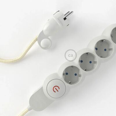 Creative Cables Multiprise Câble En Rayonne M1t4b05rm00 Rm00 5 M Ivory / White 5 m unisex - Publicité Creative Cables Multiprise Câble En Rayonne M1t4b05rm00 Rm00 5 M Ivory / White 5 m unisex - Publicité