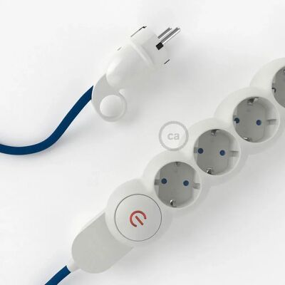 Creative Cables Multiprise Câble En Rayonne Rm12 M1t4b05rm12 5 M Blue / White 5 m unisex - Publicité Creative Cables Multiprise Câble En Rayonne Rm12 M1t4b05rm12 5 M Blue / White 5 m unisex - Publicité