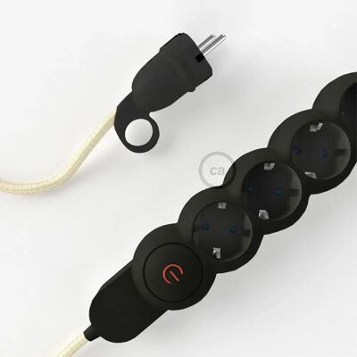 Creative Cables Multiprise Câble En Rayonne M1t4n10rm00 Rm00 10 M Ivory / Black 10 m unisex - Publicité Creative Cables Multiprise Câble En Rayonne M1t4n10rm00 Rm00 10 M Ivory / Black 10 m unisex - Publicité