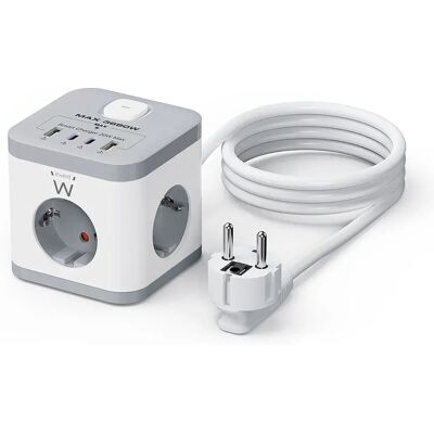Ewent Multiprise 2xusb A/c 3 Prises Avec Interrupteur 1.5 M White / Grey One Size unisex - Publicité Ewent Multiprise 2xusb A/c 3 Prises Avec Interrupteur 1.5 M White / Grey One Size unisex - Publicité