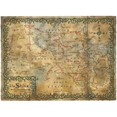 Weta Workshop Affiche The Hobbit Map Of The Shire Beige / Brown One Size unisex - Publicité Weta Workshop Affiche The Hobbit Map Of The Shire Beige / Brown One Size unisex - Publicité