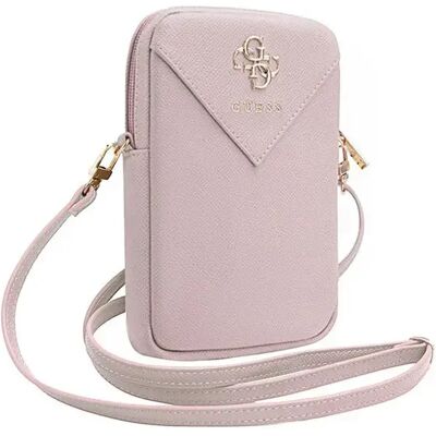 Sac pour téléphone rose Guess avec zip et logo - Accessoire - Publicité Sac pour téléphone rose Guess avec zip et logo - Accessoire - Publicité