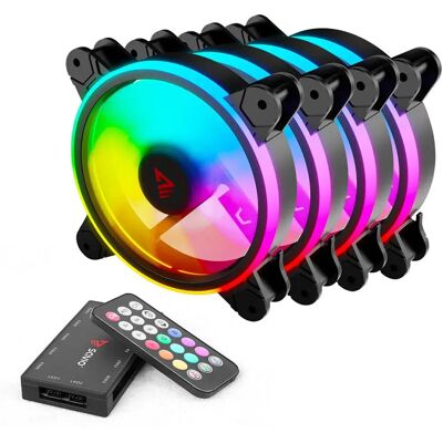 Savio Ventilateur Fan-01 Argb 120 Mm 4 Unités Black One Size unisex - Publicité Savio Ventilateur Fan-01 Argb 120 Mm 4 Unités Black One Size unisex - Publicité