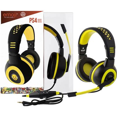 Indeca Casque Gaming Emoji Black / Yellow One Size - Publicité Indeca Casque Gaming Emoji Black / Yellow One Size - Publicité