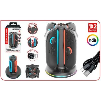 Blackfire Station De Charge Switch2 Quad Rgb Led Joy-con Black One Size - Publicité Blackfire Station De Charge Switch2 Quad Rgb Led Joy-con Black One Size - Publicité