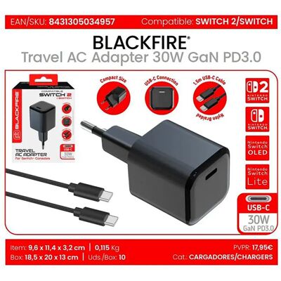 Blackfire Adaptateur Secteur Ac Usb-c 30w Switch/2 Black One Size - Publicité Blackfire Adaptateur Secteur Ac Usb-c 30w Switch/2 Black One Size - Publicité
