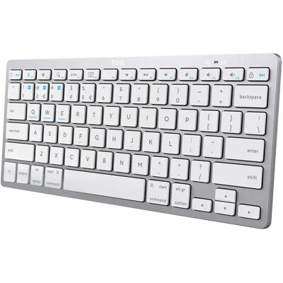 Trust Clavier Sans Fil 24654 Espagnol Silver / White One Size - Publicité Trust Clavier Sans Fil 24654 Espagnol Silver / White One Size - Publicité