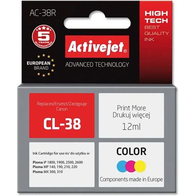 Activejet Cartouches D´encre Compatibles Canon Cl-38 Multicolour One Size unisex - Publicité Activejet Cartouches D´encre Compatibles Canon Cl-38 Multicolour One Size unisex - Publicité