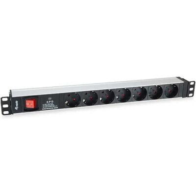 Equip Multiprise Rack 19 Pouces 7 Prises Multiprise Rack 8 Prises 1.8 M Black One Size unisex - Publicité Equip Multiprise Rack 19 Pouces 7 Prises Multiprise Rack 8 Prises 1.8 M Black One Size unisex - Publicité