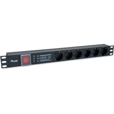 Equip Prise Multiple Rack 19`` 1u 6 Prises Black One Size unisex - Publicité Equip Prise Multiple Rack 19`` 1u 6 Prises Black One Size unisex - Publicité